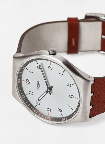 Men's Leather Analog Watch SS07S108