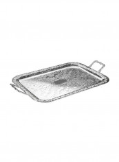 Oblong Tray Silver 46x24.5x15cm