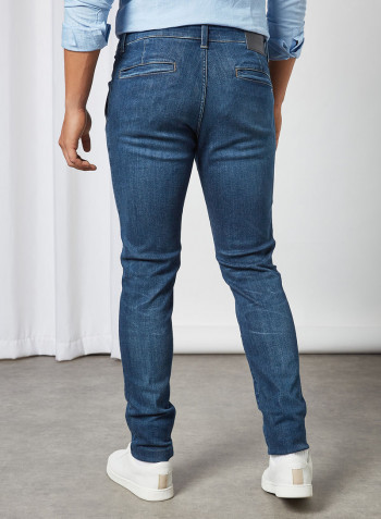 Washed Slim Fit Jeans Queens Dark Blue Str