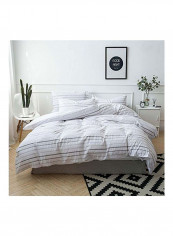 Pack Of 3 Dyed Seersucker Duvet Cover Set White Queen