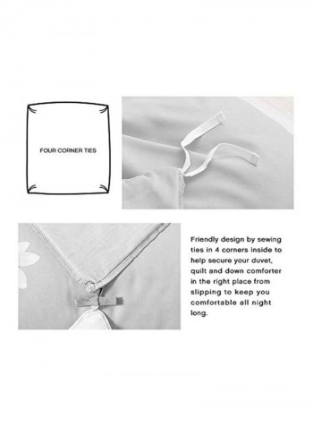 Pack Of 3 Dyed Seersucker Duvet Cover Set White Queen