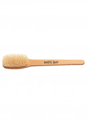 Wooden Handle Body Brush Beige/Brown 15.5 x 2.5inch