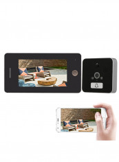 Digital Door Viewer Security Peephole High-Definition LCD Screen Security Camera Silver & Black 0.553kg