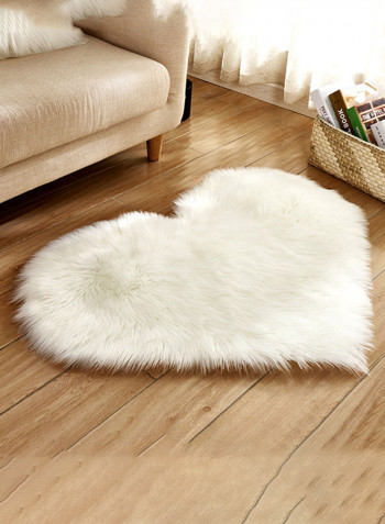 Heart Shaped Floor Mat White L