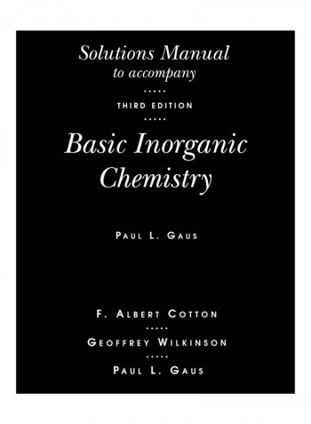 Solutions Manual T/A Basic Inorg Ch Paperback