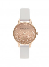 Women's Bejewelled Lace Pale Rose Gold Sunray & Stone Dial Watch