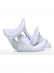 Abstract Valley Resin Sculpture Cool White