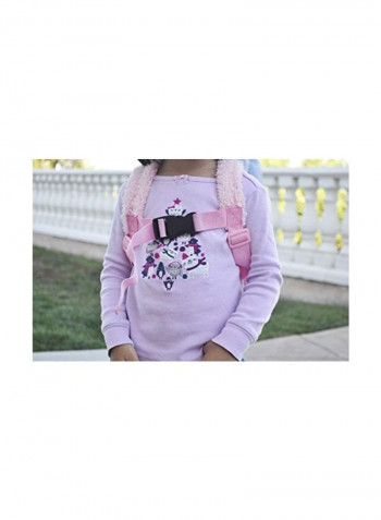 Plush Backpack With Safety Harness Pink/White