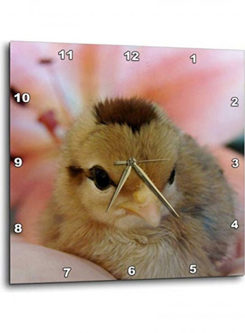 Bird Printed Analog Wall Clock Multicolour 15x15x0.1inch