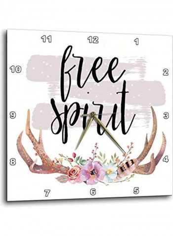 Free Spirit Printed Analog Wall Clock Multicolour 15x15x0.1inch