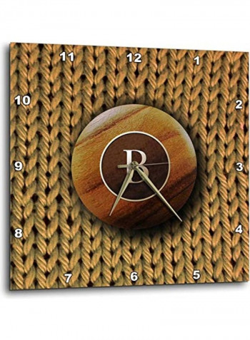 Letter B Printed Analog Wall Clock Multicolour 15x15x0.1inch