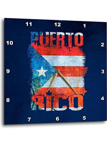 Puerto Rico Printed Analog Wall Clock Multicolour 15x15x0.1inch