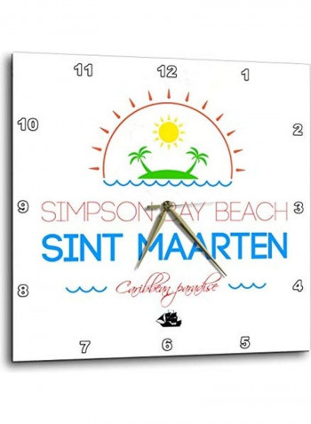 Simpson Bay Beach Printed Analog Wall Clock Multicolour 15x15x0.1inch