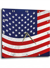 US Flag Wall Clock Multicolour 15x15inch