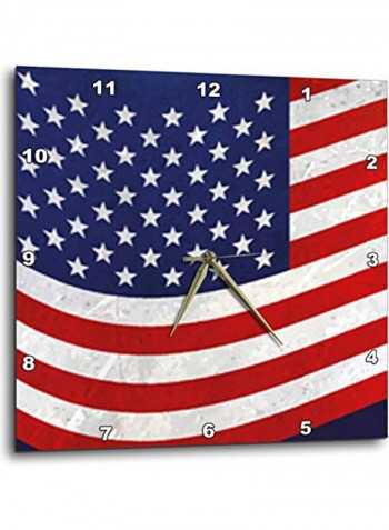 US Flag Wall Clock Multicolour 15x15inch