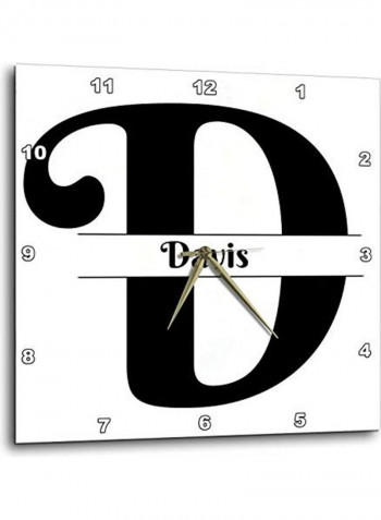 Wall Clock White/Black 15x15inch