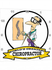 Worlds Greatest Chiropractor Wall Clock Multicolour 15x15inch