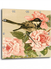 Bird Printed Analog Wall Clock Multicolour 15x15x0.1inch