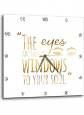 Quote Printed Wall Clock White/Gold