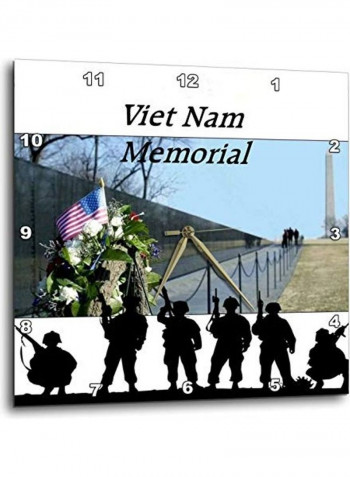 Viet Nam Memorial Wall Clock Multicolour 15x15inch
