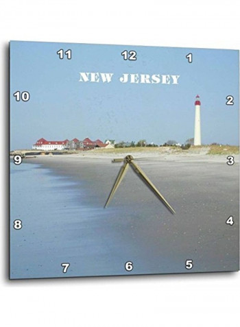 Cape May New Jersey With Lighthouse And Beach Wall Clock Multicolour 15x15inch