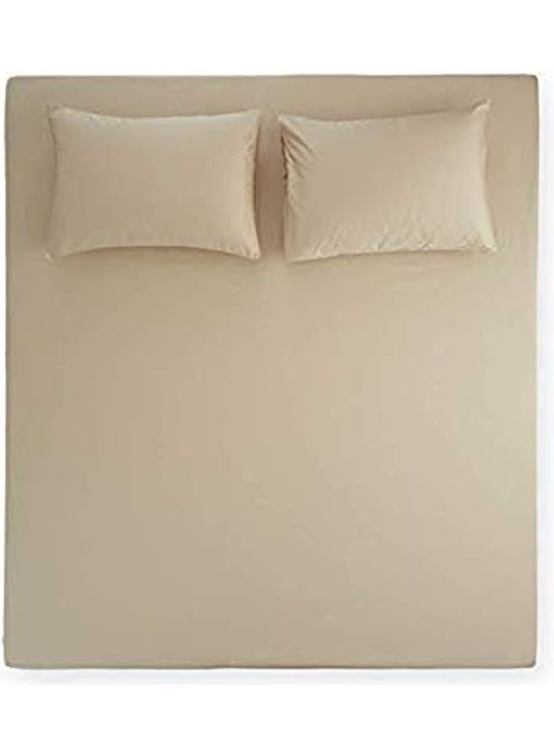 Stella Single Fitted Sheet Sets Combination Beige 200x270cm