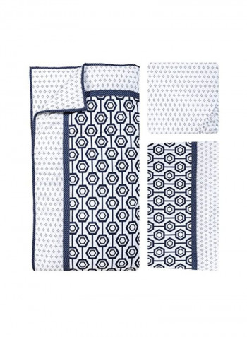 3-Piece Hexagon Pattern Cotton Crib Bedding Set