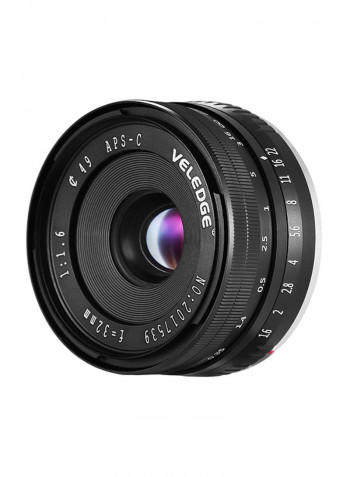 32mm F/1.6 Large Aperture Manual Focus Lens For Sony Black