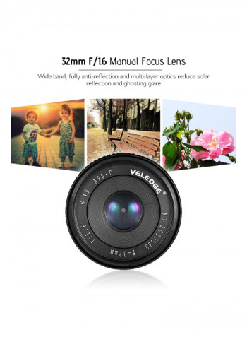 32mm F/1.6 Large Aperture Manual Focus Lens For Sony Black