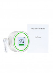 Palm Size Air Quality Detector With User Manual White 11.3 x 5.7centimeter