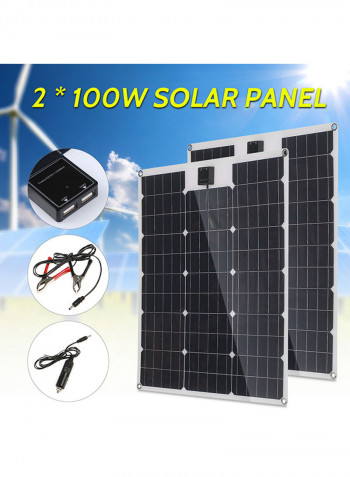 Pack Of 2 Flexible Solar Panel Outdoor Light Black
