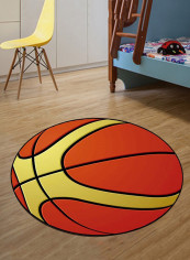 Basketball Shape Round Rug Multicolour 100x100centimeter