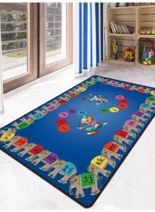 Letter Learning Washable Cute Home Linen Mat Multicolour 120x160cm