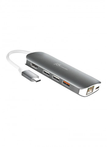 10-In-1 USB-C Multi Adapter Grey/White