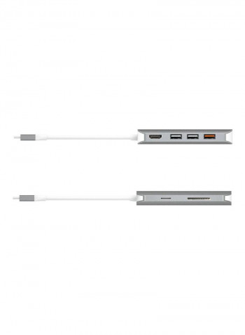 10-In-1 USB-C Multi Adapter Grey/White