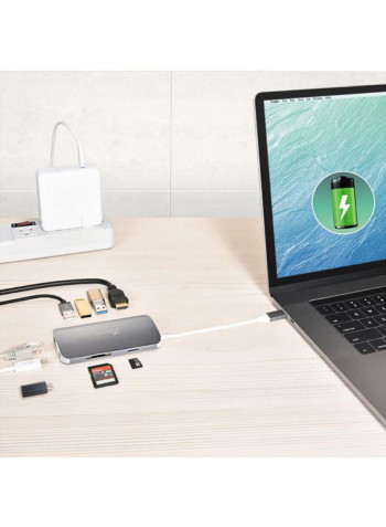 10-In-1 USB-C Multi Adapter Grey/White