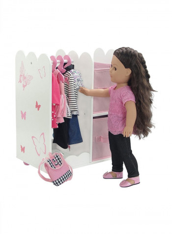Open Wardrobe Doll Closet With Hanger