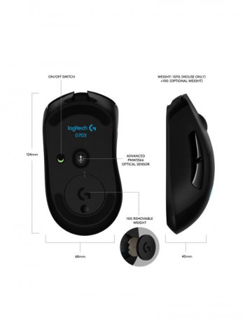 G703 Lightspeed Gaming Mouse Black