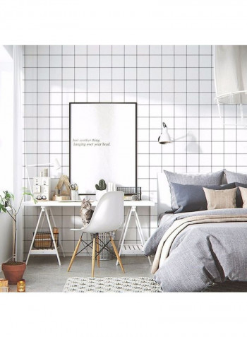 Waterproof Plaid Self Adhesive Wallpaper White 500 x 60cm