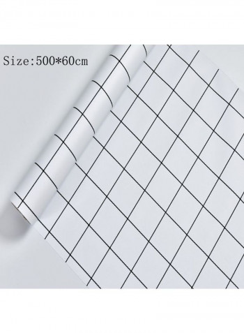 Waterproof Plaid Self Adhesive Wallpaper White 500 x 60cm