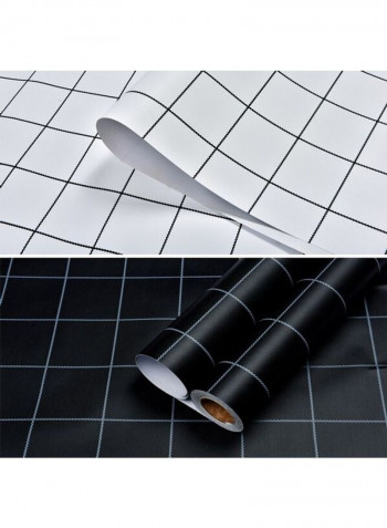 Waterproof Plaid Self Adhesive Wallpaper White 500 x 60cm