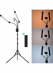 Dual-Arm with Flexible Hose Pipes for Photography Black/White