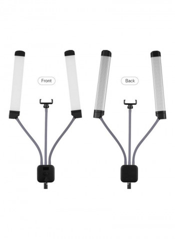 Dual-Arm with Flexible Hose Pipes for Photography Black/White