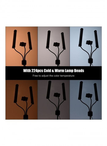 Dual-Arm with Flexible Hose Pipes for Photography Black/White