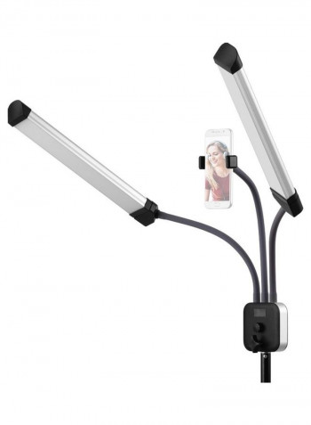 Dual-Arm with Flexible Hose Pipes for Photography Black/White