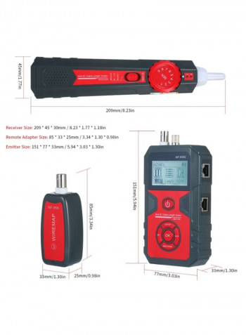 Handheld Ant-EI Cable Length Tester Kit Black/Red 28.2centimeter