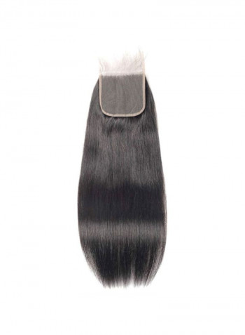 3-Bundle Wavy Hair Extension Set With Closure Natural Black