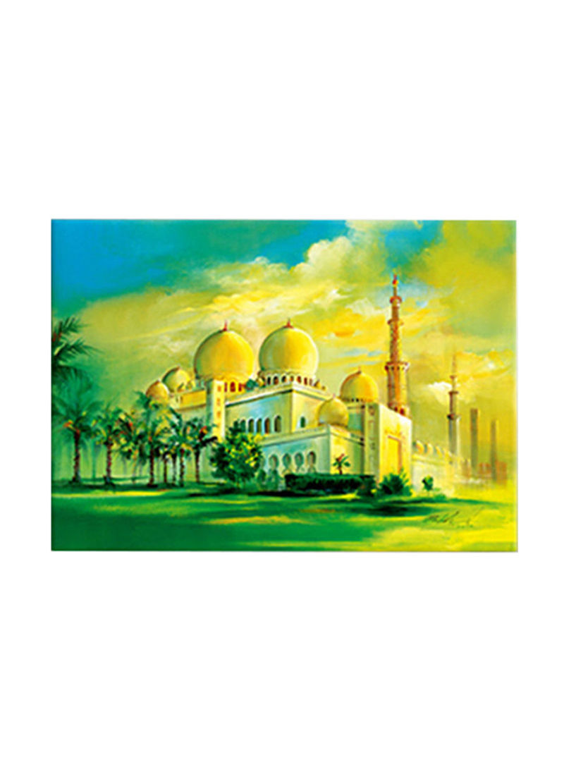 Sheikh Zayed Mosque Handpainted And Canvas Printed Wall Art Multicolour 70 x 50cm