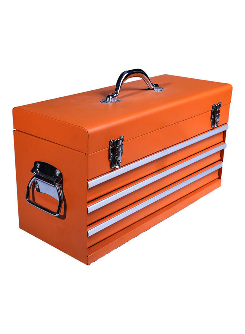 3 Drawer Tool Storage Chest Orange/Silver/White