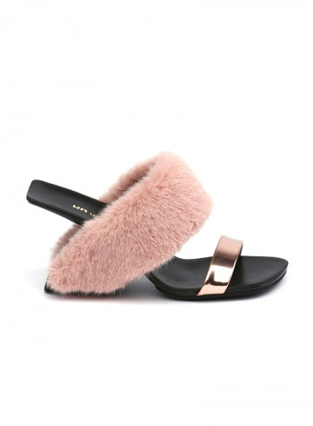 Loop Teddy Sandals Black/Pink